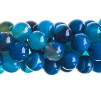 16 inch strand of 8mm Blue Agate Round Beads