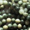 16 inch strand 8mm Round Green Line Jasper Beads