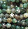 16 inch strand of 8mm Round Moss Agate Beads