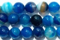 8 inch strand 8mm Faceted Dyed Blue Agate Beads