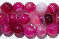 8 inch strand 8mm Faceted Dyed Pink Agate Beads