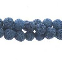 8 Inch Strand of 8mm Round Starry Night Lava Stone Beads
