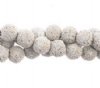 8 Inch Strand of 8mm Round White Lava Stone Beads