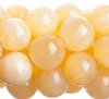 16 inch strand of 8mm Round Light Honey Jade Beads