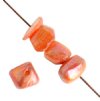 16 inch strand of 6mm Dyed  Orange AB Shell Pebble Beads