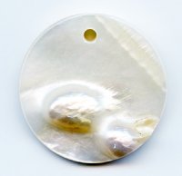 1 25mm Round Blister Pearl Shell Pendant