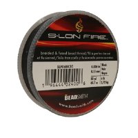 50 yds of .006 / .15mm 6lb S-Lon Fire Black Bead Cord