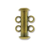 5 sets of 17x10mm Brass Oxide 2-Strand Tube Clasps