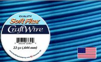 10 Yards of 22 Gauge Pacific Blue Silver Plated Soft Flex Craft Wire