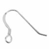 SS0201 1 Pair Flat Sterling Fish Hook Earrings
