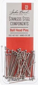 50, 25mm 21ga Stainless Steel Ball Pins