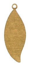 1 29x10mm Brass Leaf Stamping Blank Pendant