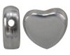 1, 10.5x9.5mm Side Drilled Sterling Heart Bead