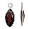 1 10x6mm Faceted Garnet and Sterling Silver Marquis Pendant