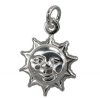 1, 11mm Sterling Silver Smiling Sun Charm Pendant