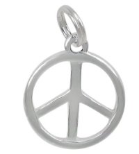 1, 11mm Sterling Silver Peace Sign Charm Pendant