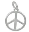 1, 11mm Sterling Silver Peace Sign Charm Pendant