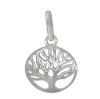 1, 12mm Sterling Silver Round Open Domed Tree of Life Charm Pendant