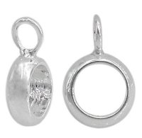 SS0497 1, 12x8mm Round Sterling Silver Bail