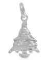1 13x10mm Sterling Silver Christmas Tree Charm Pendant