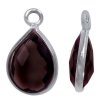 1 14x8mm Faceted Garnet and Sterling Silver Teardrop Pendant