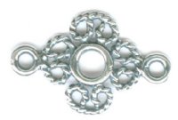 SS5141 1 18x11mm Sterling Silver Curved Filigrae Flower Link