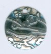 1, 19mm Round Sterling Silver Domed Pendant with Bird and Branch Pattern