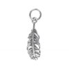 1 19x7mm Antiqued Sterling Silver Feather Charm Pendant with Ring