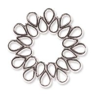 1 20mm Silver Plated Round Teardrop Circle / Link