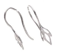 SS2066 1 Pair of 20x5mm Iris Fish Hook Earrings 