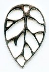 1 22x15mm Sterling Silver Open Leaf Pendant