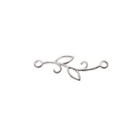 SS4171 1, 20x7mm Sterling Silver Leaf and Branch Connector Bar / Link