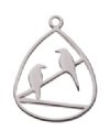 SS5062 1, 20x15mm Sterling Silver Birds on a Wire Pendant