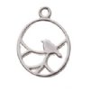 SS5065 1, 15x11mm Sterling Silver Nightingale on a Branch Pendant