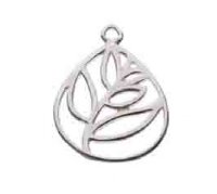 SS5066 1, 14x18mm Sterling Silver Sprig Pendant 