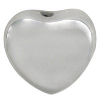 1, 10.5x9.5mm Vertical Hole Sterling Heart Bead