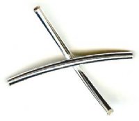 SS9411 Sterling Silver 1 25x2mm Crossed Tube