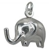 1 15x9mm Puffed Sterling Silver Elephant Charm Pendant