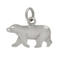 1, 18.5x10mm Sterling Silver Polar Bear Charm Pendant