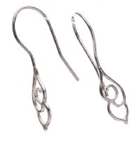 SS2065 1 Pair of 20x5mm Cloud Fish Hook Earrings