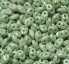 DUO-14457 - 10 Grams Opaque Chalk Light Green Lustre 2.5x5mm Superduo Beads
