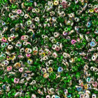 DUO50050 - 10 Grams Chrysolite Vitrail 2.5x5mm Super Duo Beads
