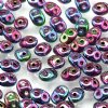 DUO-21495 10 Grams Jet Red Iris 2.5x5mm Superduo Beads