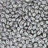 DUO525028 - 10 Grams Pastel Light Grey / Silver 2.5x5mm Superduo Beads