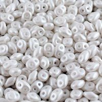 DUO24001 - 10 Grams Pearl Shine White 2.5x5mm Super Duo Beads