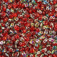 DUO90080- 10 Grams Ruby Vitrail 2.5x5mm Super Duo Beads
