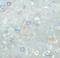 10 Grams Matte Transparent Crystal AB 2.5x5mm Super Duo Beads