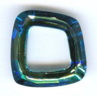 1 14mm Bermuda Blue Swarovski Cosmic Square Ring
