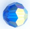 10 4mm Round Swarovski Capri Blue AB