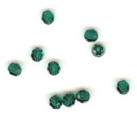 10 4mm Round Swarovski Emerald